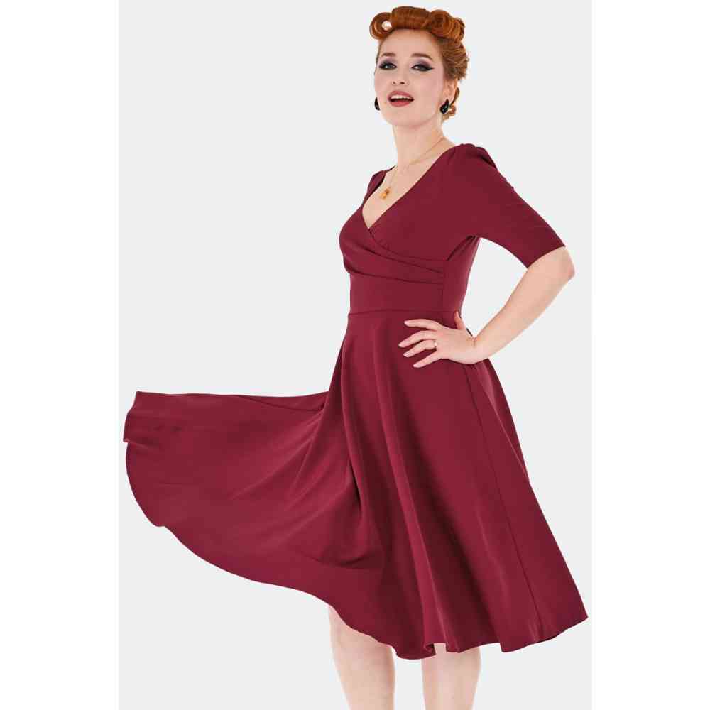 Voodoo Vixen - Crossbody Flare Kleid - Rot